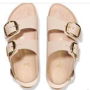 NWT Birkenstock Milano Big Buckle Natural Leather Patent Size EU40/US9-9.5